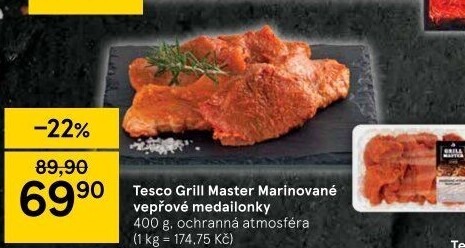 Vepřové medailonky marinované Grill Master Tesco
