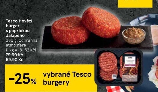 Hovězí burger Jalapeňo Tesco