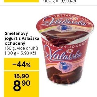 Jogurt smetanový ochucený z Valašska Mlékárna Valašské Meziříčí