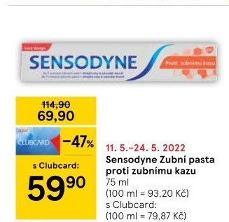 Pasta na zuby proti zubnímu kazu Sensodyne