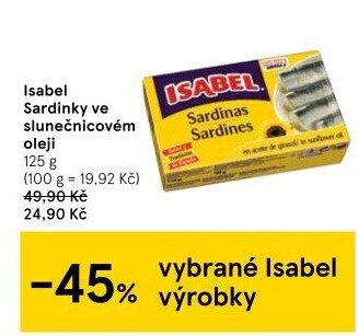 Sardinky v oleji Isabel