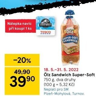 Toustový chléb Sandwich Soft Ölz