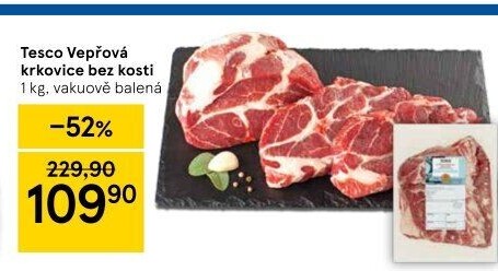 Vepřová krkovice bez kosti Tesco