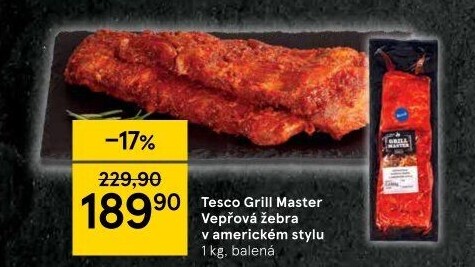 Vepřová žebra marinovaná Grill Master Tesco