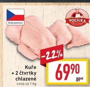 Kuře + 2 čtvrtky Vocílka