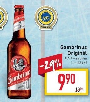 Pivo světlé výčepní Originál 10° Gambrinus