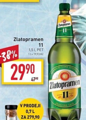 Pivo světlý ležák 11° Zlatopramen
