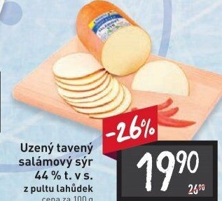 Sýr uzený salámový 44% Jihočeský Madeta