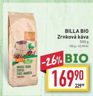 Zrnková káva Naše Bio Billa