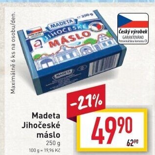 Máslo Jihočeské Madeta
