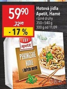 Pekingské nudle s kuřecím masem a zeleninou Apetit