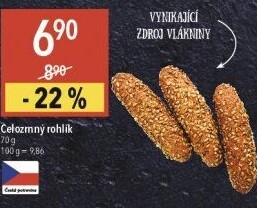 Celozrnný rohlík