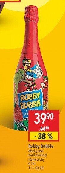 Sekt nealkoholický dětský Robby Bubble