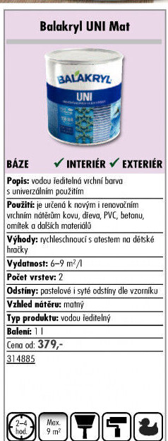 Barva Balakryl UNI mat