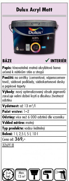 Barva interiérová Acryl Matt Dulux
