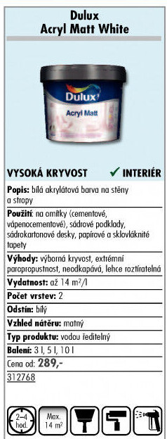 Barva interiérová Acryl Matt Dulux