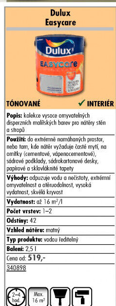 Barva interiérová Easycare Dulux