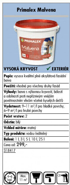 Fasádní barva Malvena Primalex