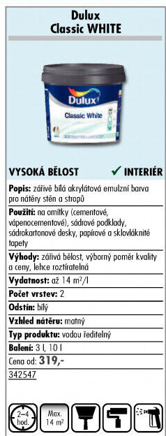 Interiérová barva Dulux
