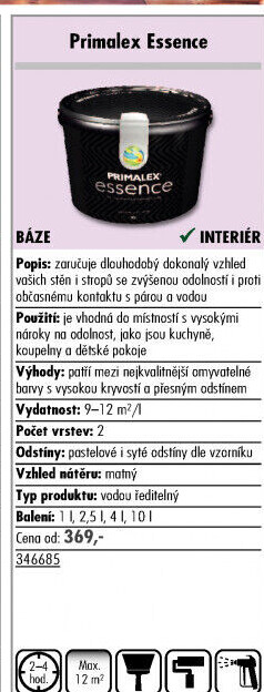 Interiérová barva Primalex Essence
