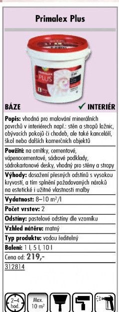 Interiérová barva Primalex Plus