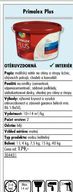 Interiérová barva Primalex Plus