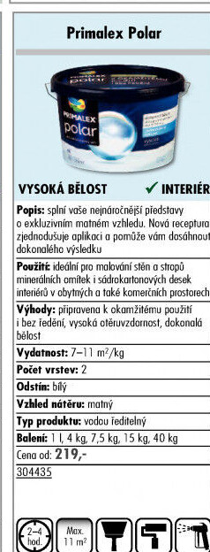Interiérová barva Primalex Polar