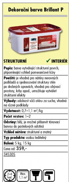 Interiérová dekorační barva Brillant HET