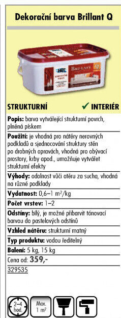 Interiérová dekorační barva Brillant HET