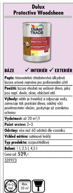 Lazura na dřevo Protective Woodsheen Dulux
