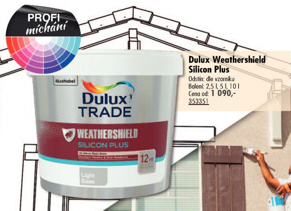 Tónovatelná fasádní barva Weathershield Plus Dulux Trade