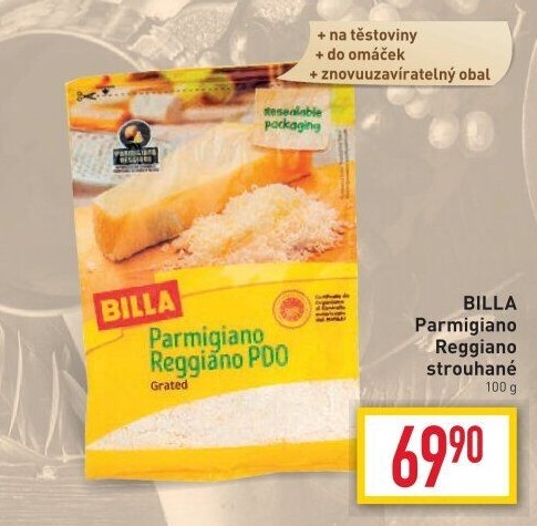 Sýr Parmigiano Reggiano strouhaný Billa