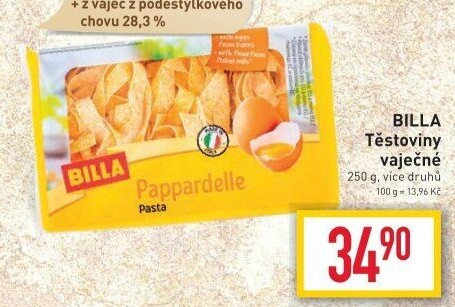 Těstoviny vaječné Billa