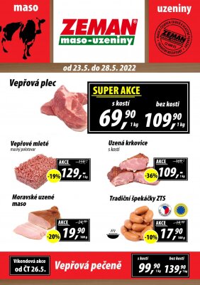 akční leták ZEMAN maso - uzeniny 23.5.2022-28.5.2022