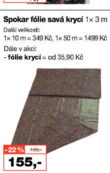 Folie zakrývací textilní Spokar