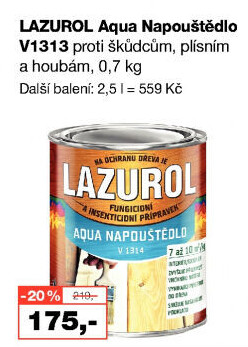 Napouštědlo na dřevo Aqua Lazurol