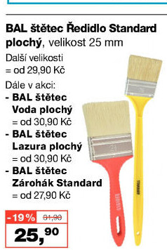 Štětec plochý Barvy a laky Hostivař