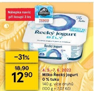 Bílý jogurt řecký 0% Milko