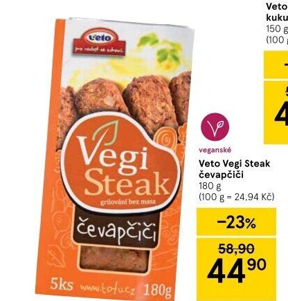 Čevapčiči Vegi steak Veto Eco