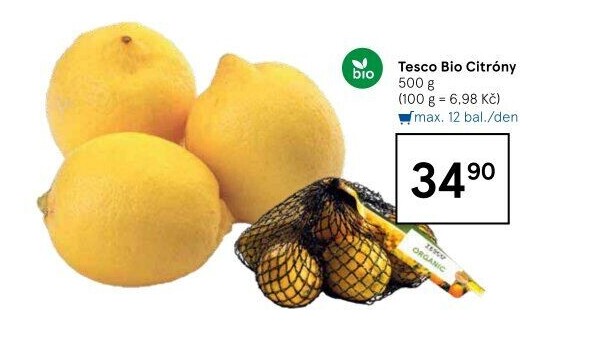 Citrony bio Tesco Organic