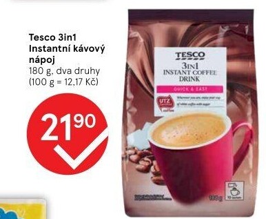 Instantní káva porcovaná 3v1 Tesco
