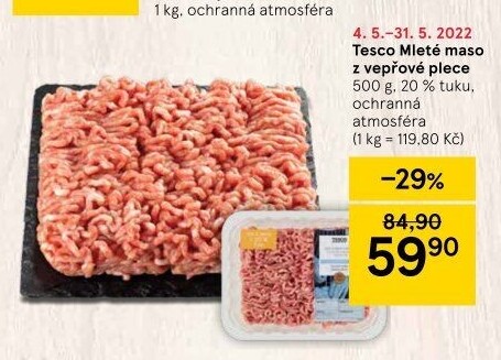 Maso mleté vepřové z plece Tesco