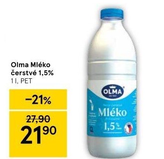 Mléko čerstvé Olma - 1,5% polotučné