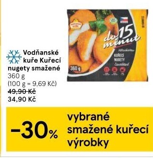 Nugetky kuřecí smažené mražené Vodňanské kuře