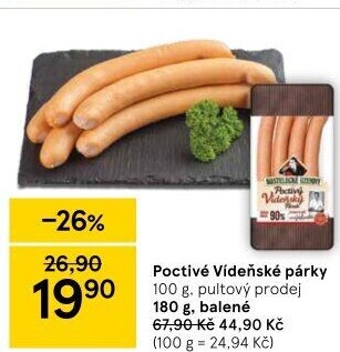 Párky vídeňské poctivé Kostelecké uzeniny
