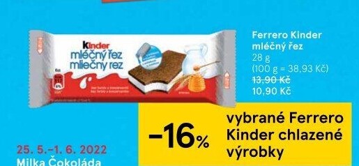 Řez mléčný Kinder