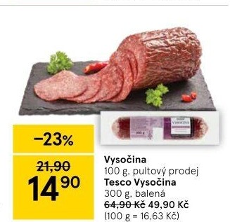 Salám Vysočina Tesco