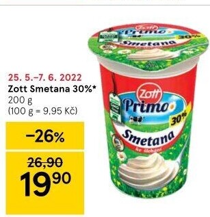 Smetana ke šlehání Zott 30%