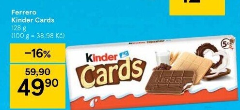 Sušenka s náplní Cards Kinder