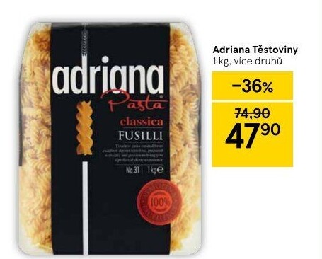 Těstoviny semolinové Adriana